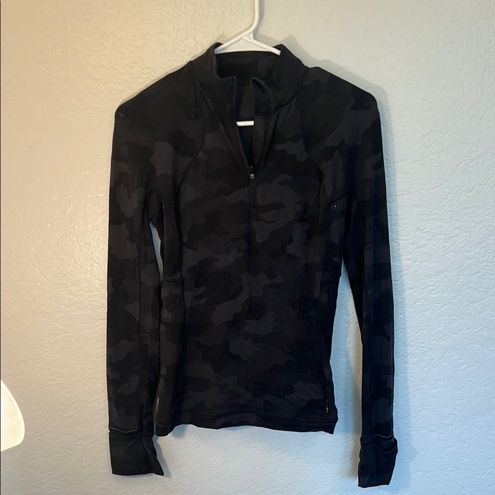 lululemon athletica Black Camo Long Sleeve Top